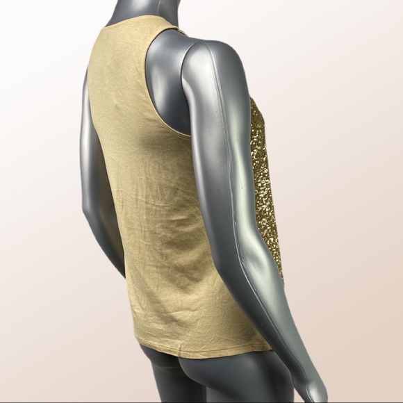 Express | Gold Sequin Medium Tank Top - Picture 4 of 9